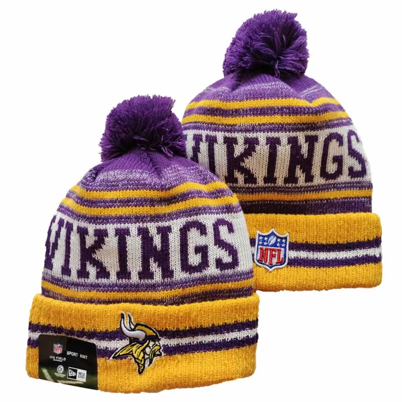 Vikings Team Logo Yellow and Purple Pom Cuffed Knit Hat YD,We sell and wholesale Vikings Team Logo Yellow and Purple Pom Cuffed Knit Hat YD on line form chian!